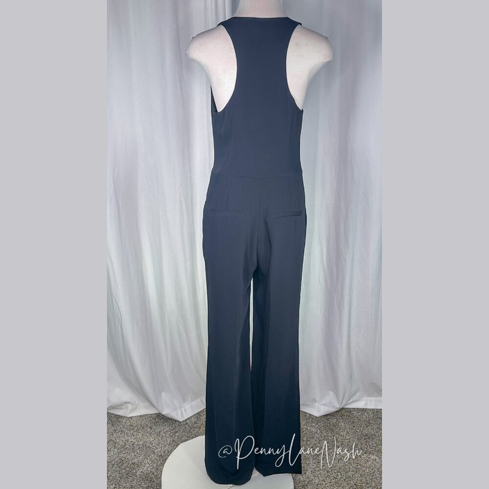 Rachel Roy Zip Front Sleeveless Racerback Jumpsuit Black - Picture 8 of 8